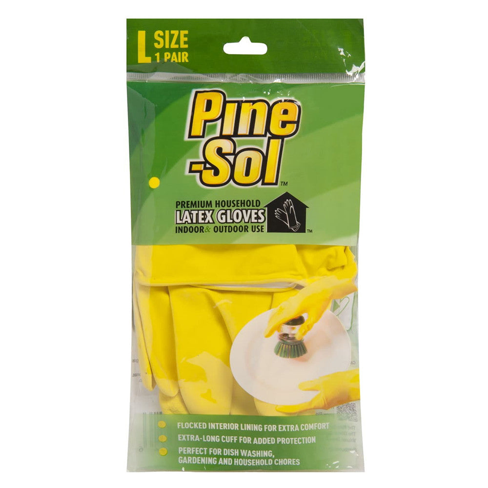 Pine-Sol Premium Latex Gloves Large, 1 Pair